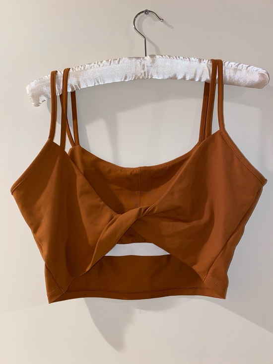 Halara Tan Double Straps Cropped Yoga Tank Top - Picture 2 of 7